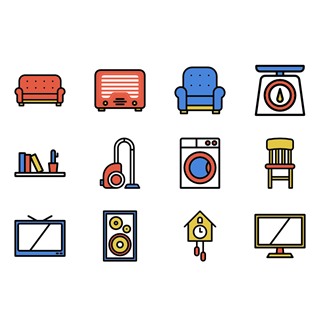 Linear Color Housekeeping Elements icon packages