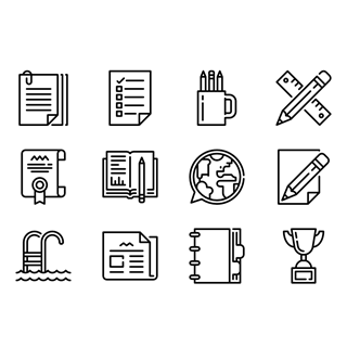 High School Set icon packages