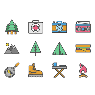 Camping Elements icon packages