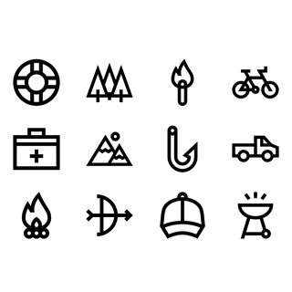 Camping and Equipment icon packages