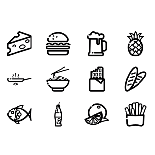 Food Set icon packages