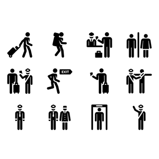 Airport Human Pictograms icon packages