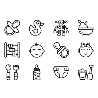 Baby Set icon packages