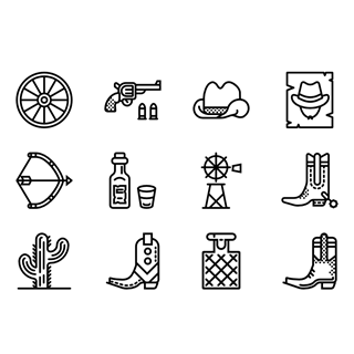 Wild West Set icon packages