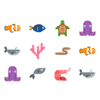 Aquatic Animal Collection icon packages