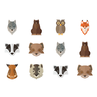 Cute Animal Set icon packages