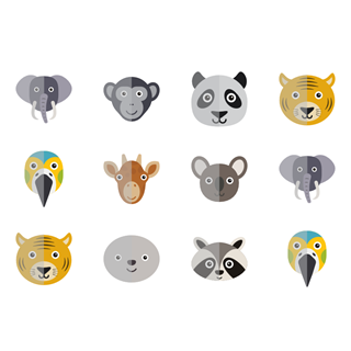 Cute Animal Elements icon packages
