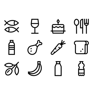 Food and Restaurant Collection icon packages