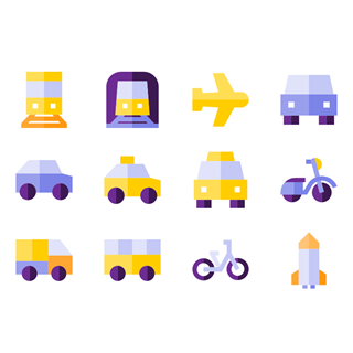 Transportation Set icon packages