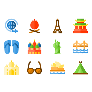 Travel Set icon packages
