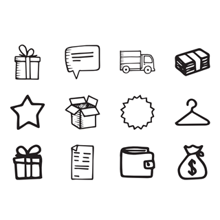 Hand Drawn Ecommerce icon packages