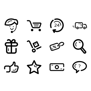 Shopping Set icon packages