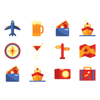 Travel Element Set icon packages