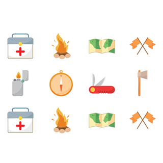 Camp Set icon packages