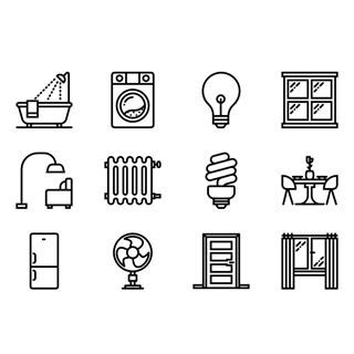 Household Set icon packages