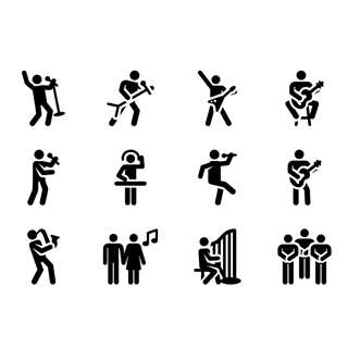 Musician Human Pictograms icon packages