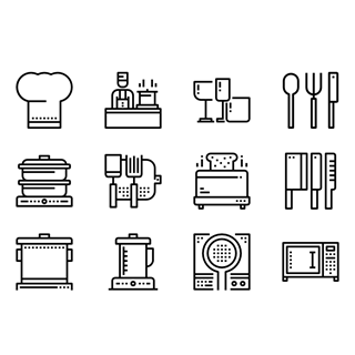 Cooking and Kitchen Equipment icon packages