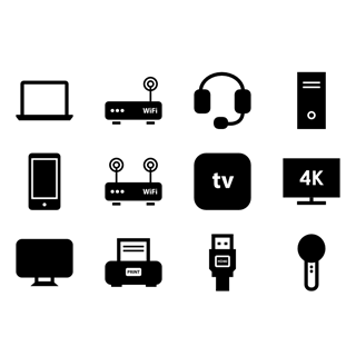 Electronics Glyph icon packages