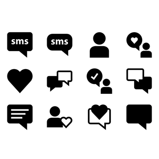 Sms Text Messaging Glyph icon packages