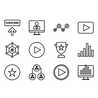 Content Creator Glyph icon packages