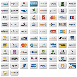 Online Payment Service Providers Buttons icon packages