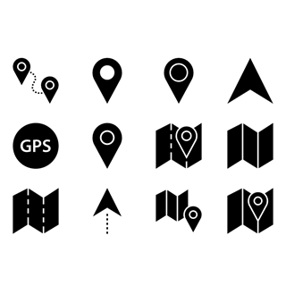 Navigation and Gps Glyph icon packages