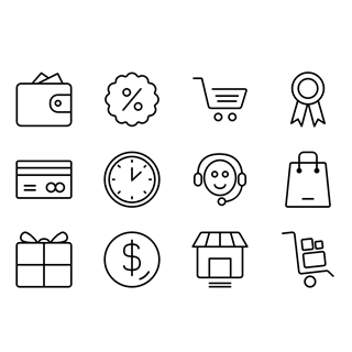Marketing and e-commerce collection icon packages