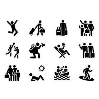 Holiday Human pictograms icon packages