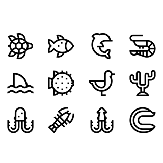 Sea Life Set icon packages