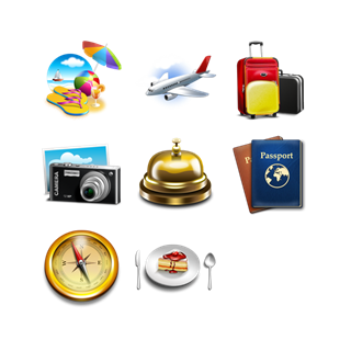 Travel and Vacation icon packages