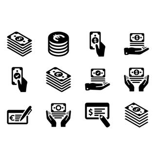 Money And Finance Collection icon packages