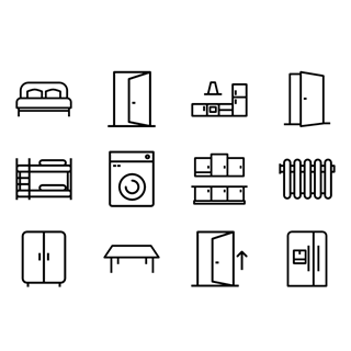 Household and Furniture Elements icon packages