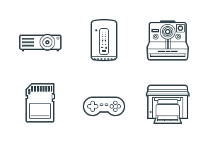 Hardware, devices and gadgets icon packages