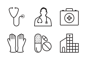 Medical Black Line icon packages