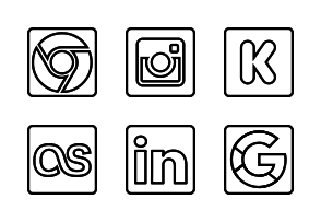 Social Media Outline icon packages