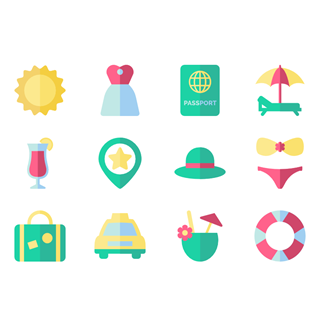 Summertime Vacations icon packages