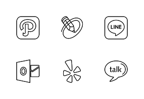 Social Media & Logos II Linear Black icon packages