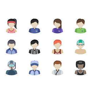 Sporting avatars icon packages