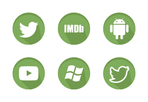 Green Social Media icons icon packages