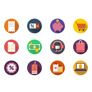 Shopping and ecommerce icons icon packages