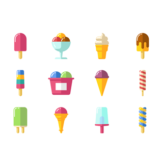Ice cream icon collection icon packages