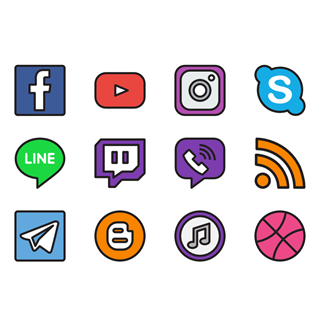 Social media icon logos icon packages