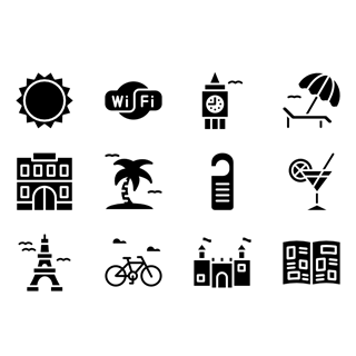 Summer holidays set icon packages