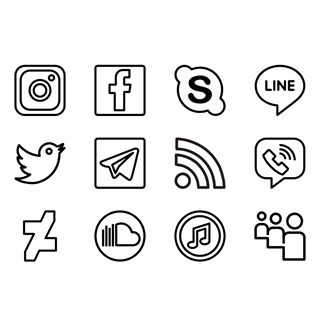 Social media logo elements icon packages