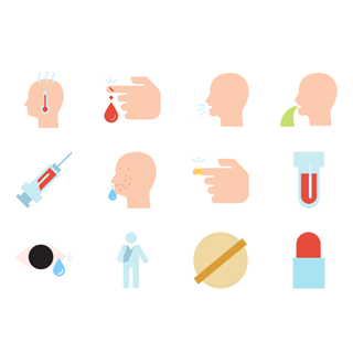 Medicine color icon packages