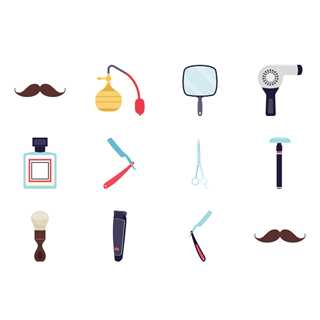 Barbershop elements icon packages