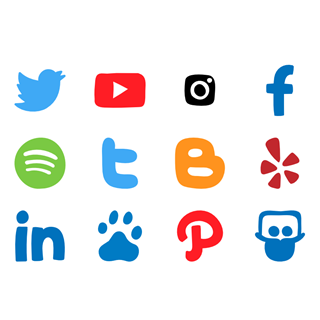 Hand drawn social networks icon packages
