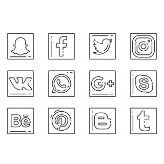 Socialmedia outline icon packages