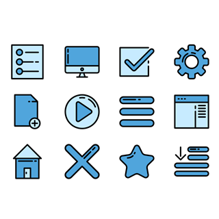 Web navigation color icon packages