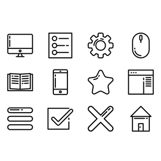 Web navigation outlined icon packages